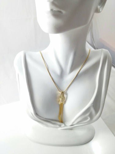 Vintage 80s Direction One Tassel Necklace & Un - Signed Earrings - Dirty30 Vintage