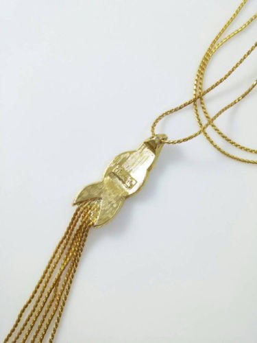 Vintage 80s Direction One Tassel Necklace & Un - Signed Earrings - Dirty30 Vintage