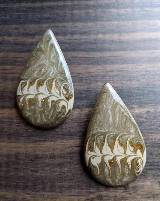 Vintage 80s/90s Tear Drop Enamel Earrings - Dirty30 Vintage