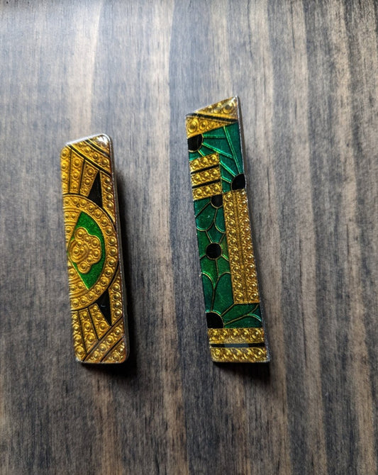 Vintage Art Deco Style Bar Brooch Duo - Dirty30 Vintage