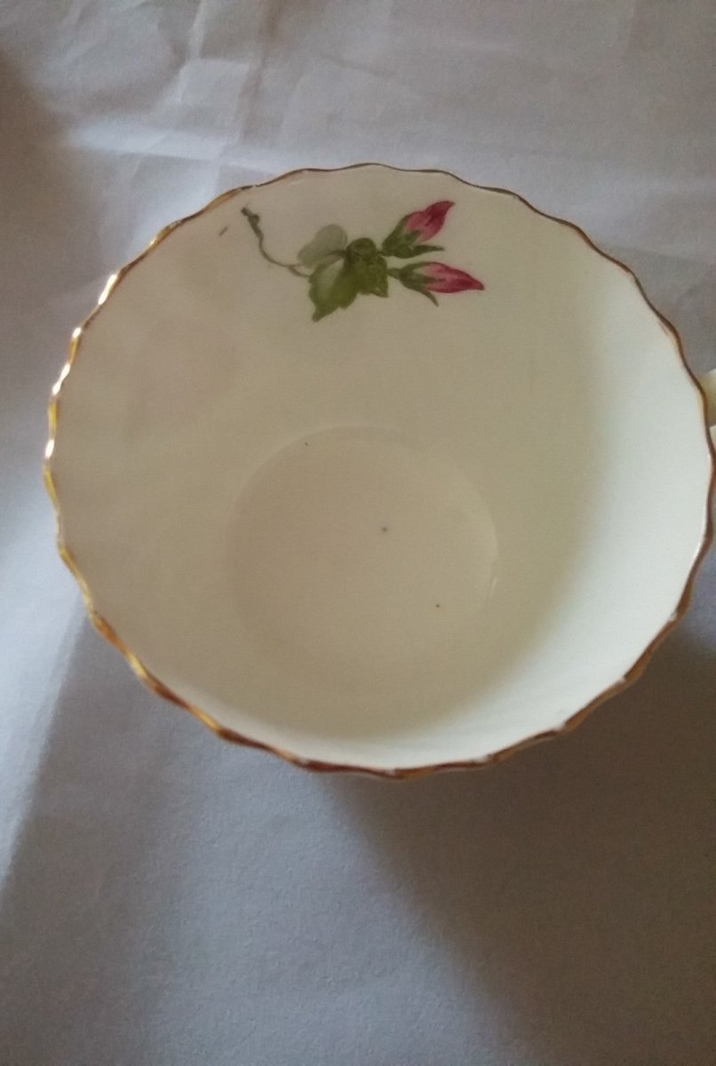 Vintage Aynsley English Bone China Swirl Morning Glory Pattern Tea Cup and Saucer - Dirty30 Vintage
