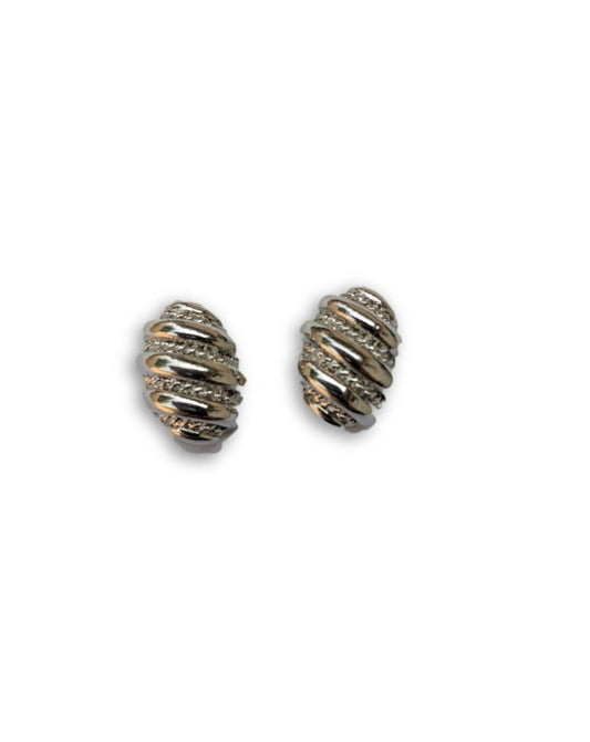 Vintage Earrings Small Silver Tone Ear Hugger Clip - Dirty30 Vintage