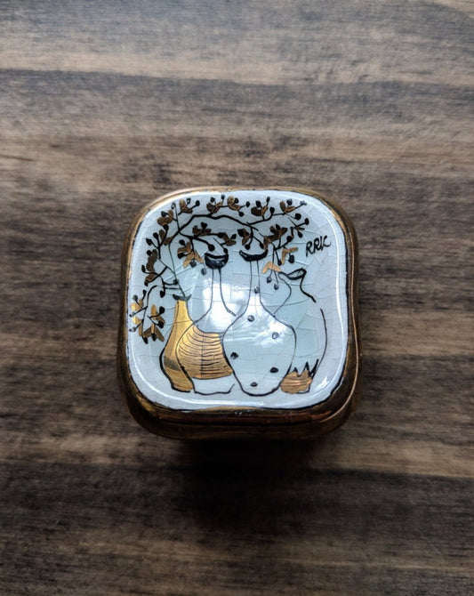 Vintage Enamel Hand Painted Brooch - Dirty30 Vintage