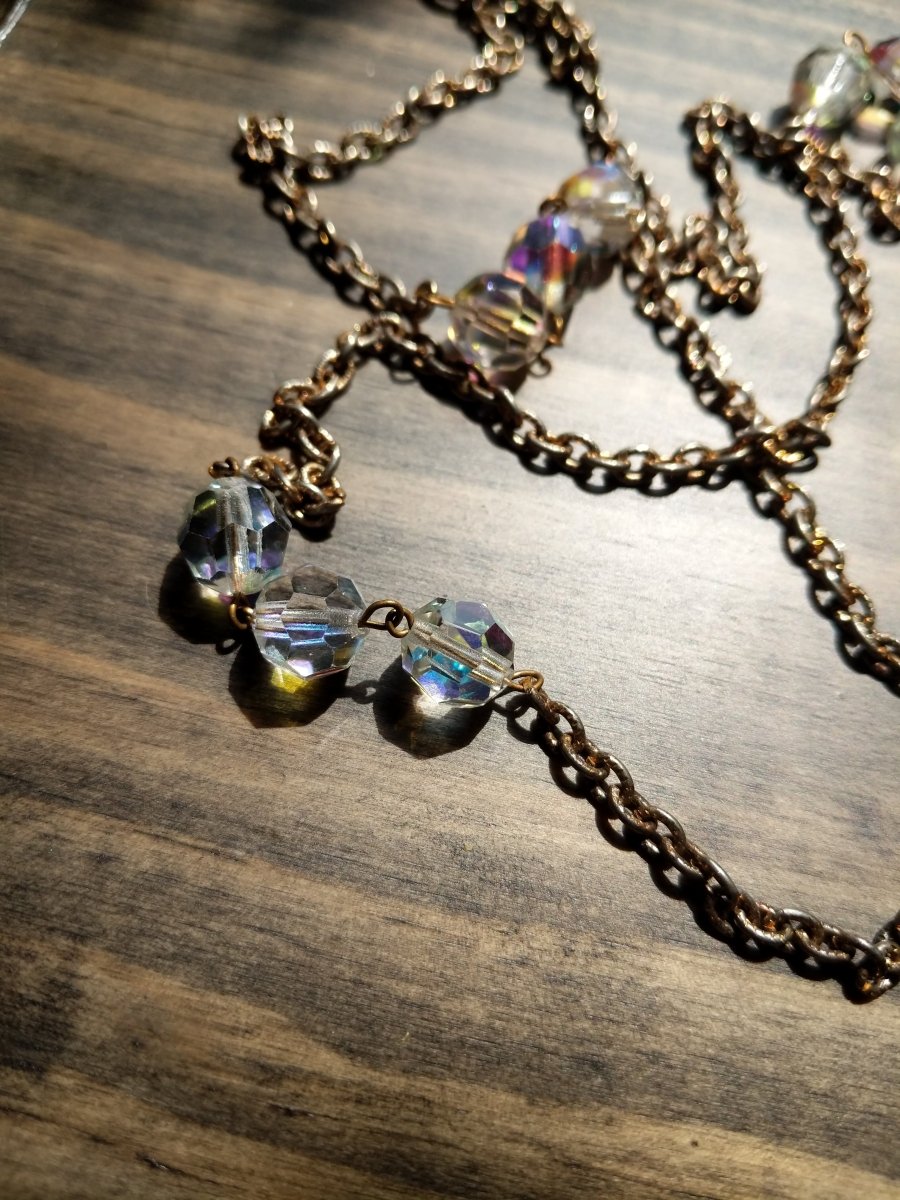 Vintage Necklace Aura Borealis Beads - Dirty30 Vintage