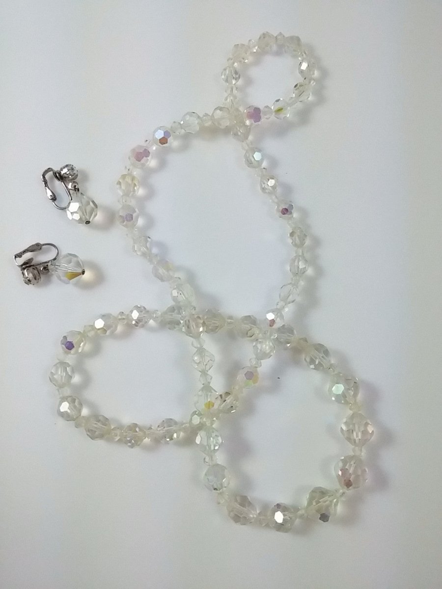 Vintage Necklace & Earring Set Aurora Borealis - Dirty30 Vintage