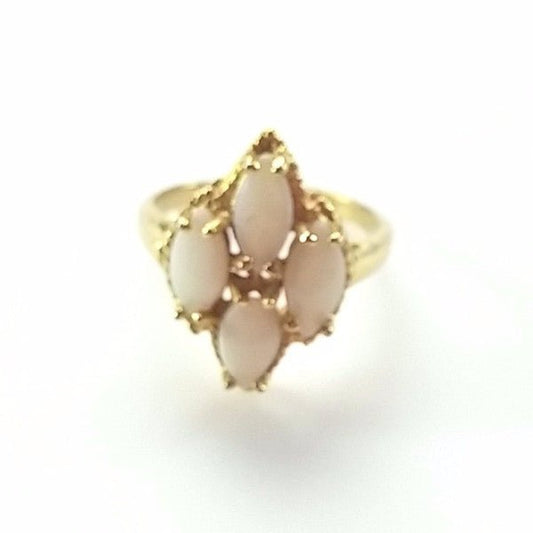 Vintage Ring 18KT HGE Gold Tone w/ White Stone Center Setting - Dirty30 Vintage