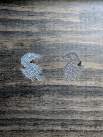 Vintage Seahorse Carved Shell Earrings - Dirty30 Vintage