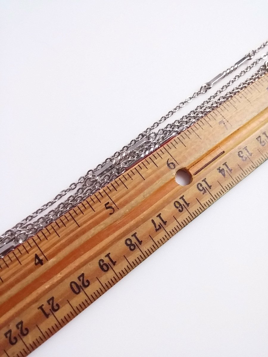 Vintage Silver Tone 36" Necklace Twisted Stationed Links - Dirty30 Vintage