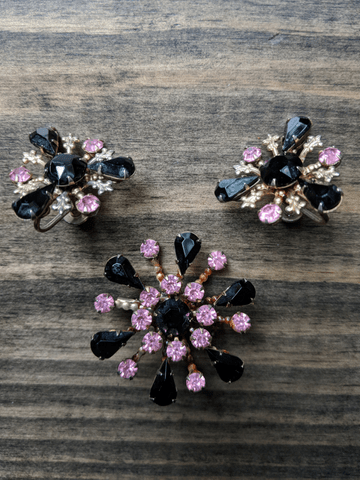 Vintage Starburst Brooch and Earring Set - Dirty30 Vintage