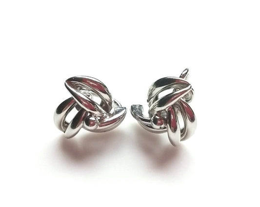 Vintage Sterling Silver Earrings Screw Back Pin Wheel Design - Dirty30 Vintage