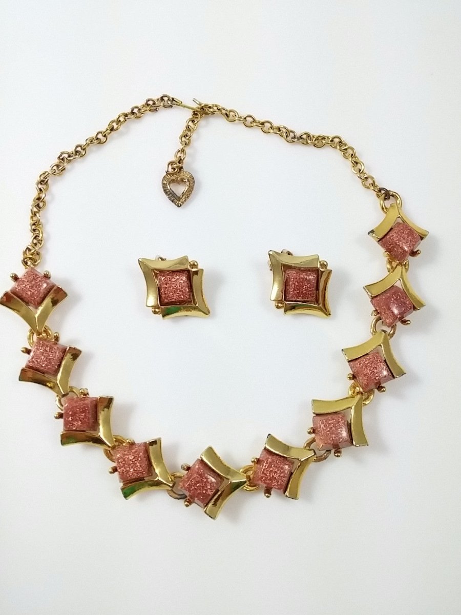 Vintage Thermoset Necklace & Earrings - Dirty30 Vintage