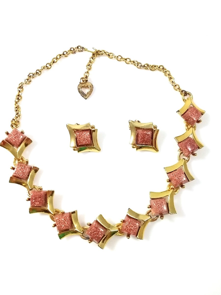 Vintage Thermoset Necklace & Earrings - Dirty30 Vintage