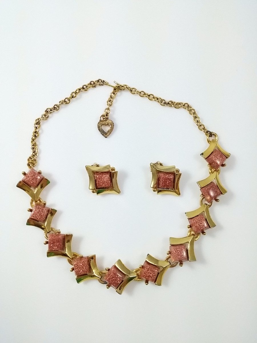 Vintage Thermoset Necklace & Earrings - Dirty30 Vintage