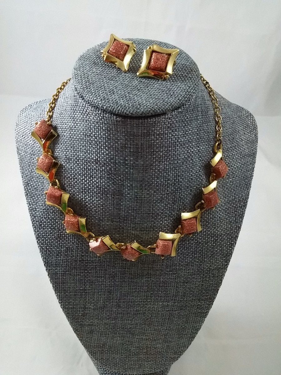 Vintage Thermoset Necklace & Earrings - Dirty30 Vintage