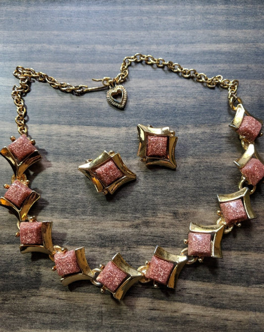 Vintage Thermoset Necklace & Earrings - Dirty30 Vintage