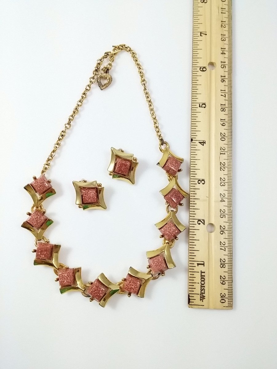 Vintage Thermoset Necklace & Earrings - Dirty30 Vintage