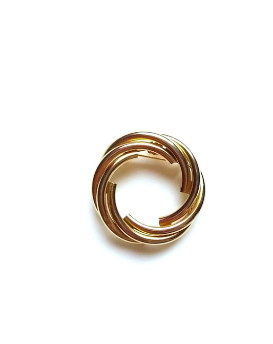 Vintage Tube Wreath Circle Brooch - Dirty30 Vintage